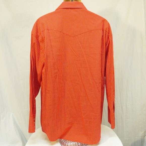 Wrangler Shirt Western Red Plaid Pearl Snap National Patriot VTG Size L‎ - Picture 3 of 6